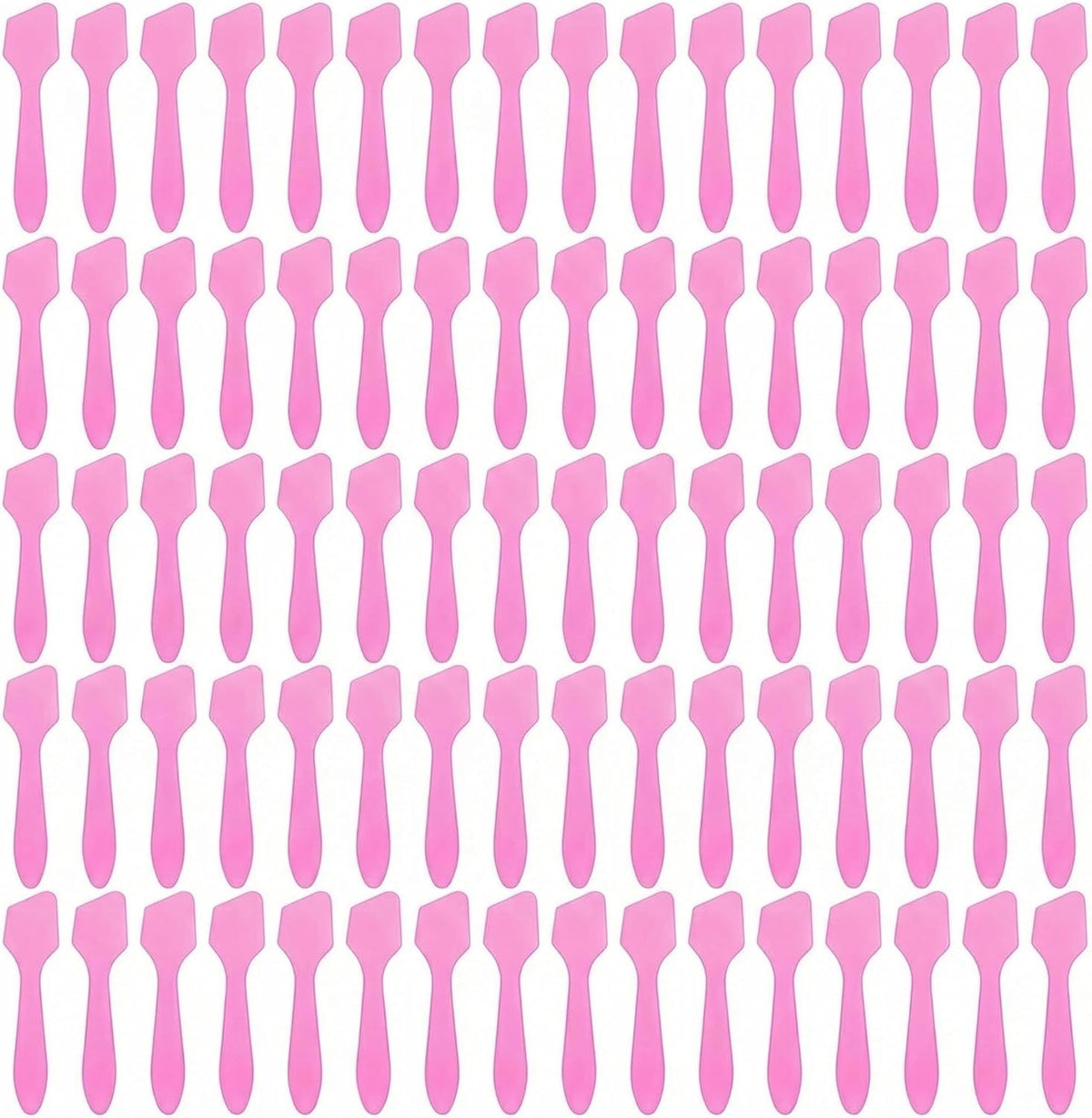 Pink Disposable Cosmetic Spatulas Set - 100 Pcs, 8cm/3inch for Masks & Skincare