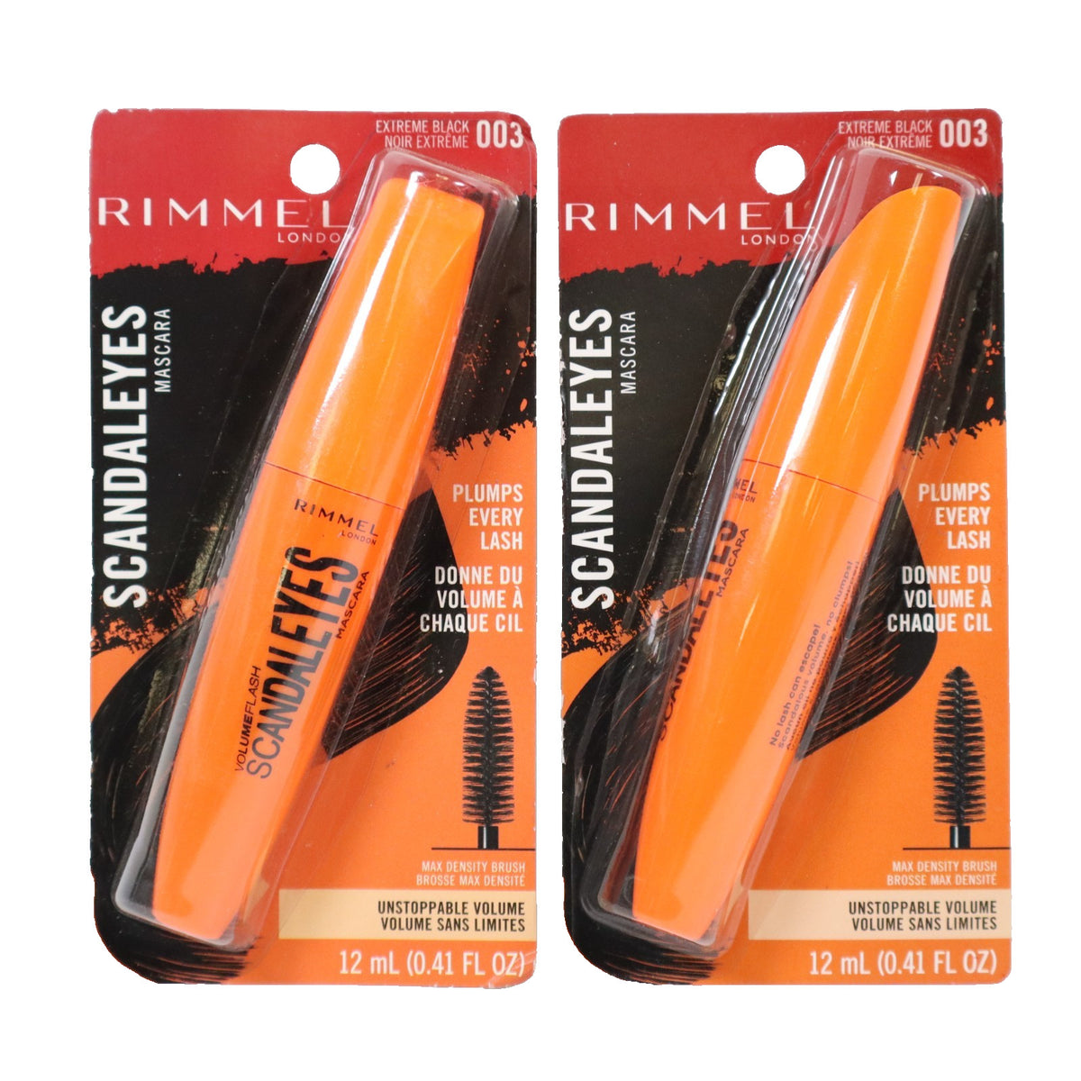 2 Pack Smudge-Proof Black Mascara - Rimmel London Scandaleyes 003