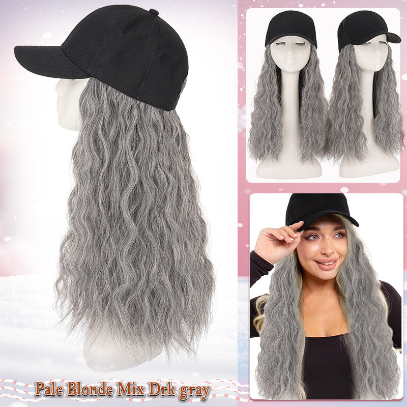 Adjustable Baseball Cap Wig with Hair Piece - Short Long Synthetic Hair
