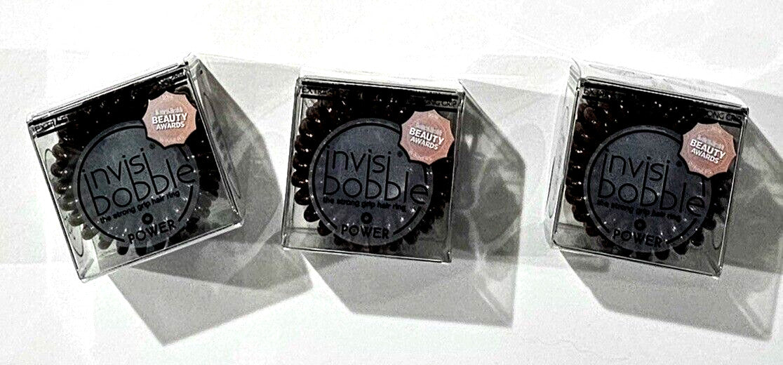 3 Pack Of Invisi Bobble Strong Grip Brown Hair Ring