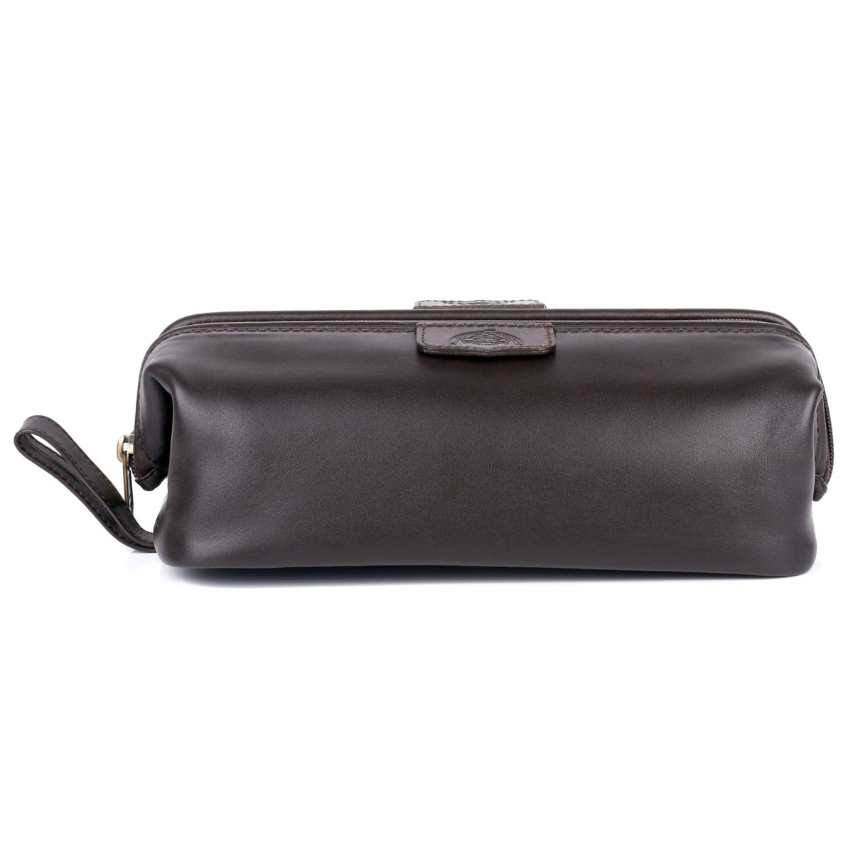 Leather Travel Toiletry Bag - Brown Waterproof Dopp First Class Kit