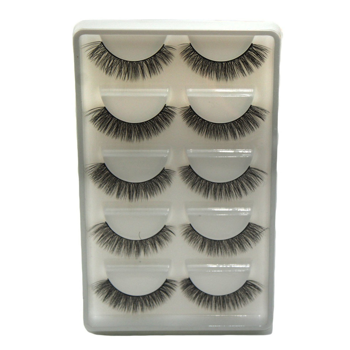 False Eyelash Set 5 Pairs Wispy Handmade Black Eye Makeup Enhancer