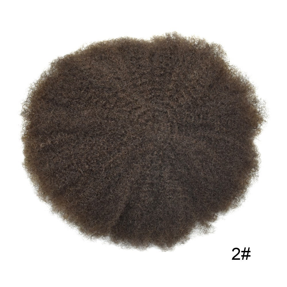 Men's Afro Curly Hair Units for Black Men - Thin Skin Toupee & Hairpieces