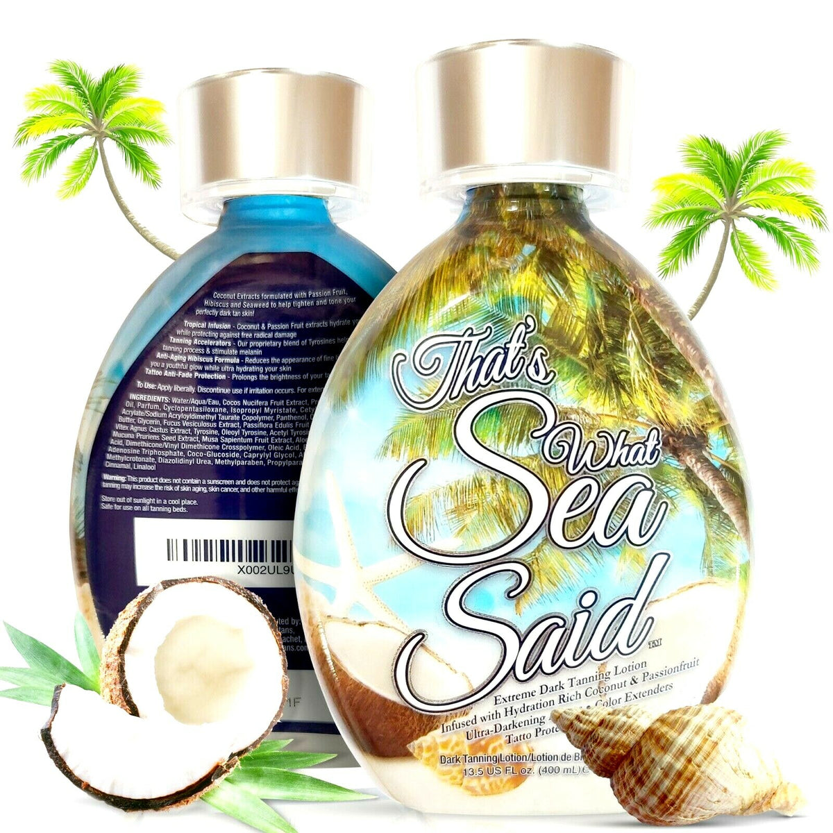 That's What Sea Said Coconut Tanning Bed Lotion Accelerator for Indoor & Outdoor Tan