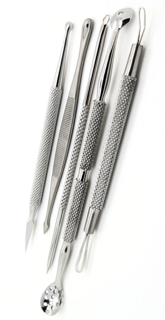 Professional Blackhead & Acne Remover Tool Set - 5 Pieces Stainless Steel Kit