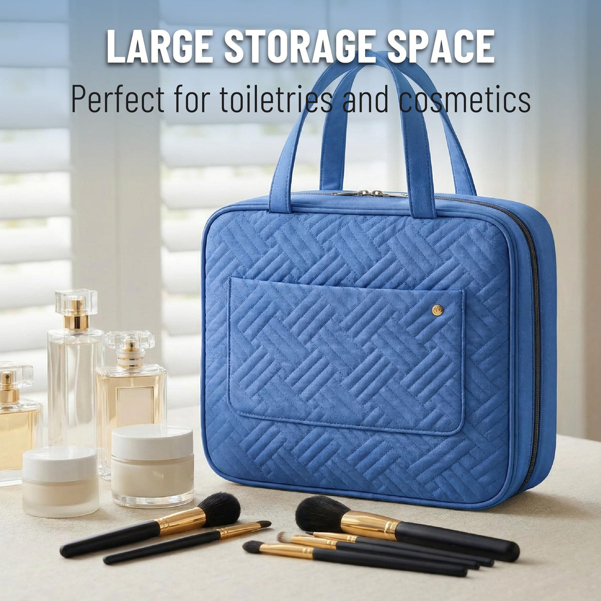 Travel Toiletry Bag Organizer Water-Resistant Hanging Cosmetic Case
