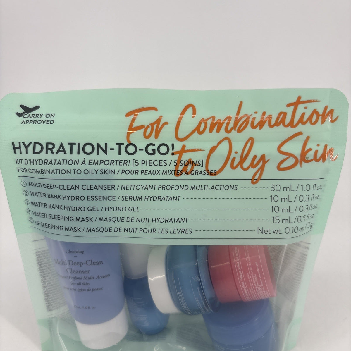 Laneige Hydration To-Go Skincare Kit for Oily & Combination Skin - Travel Set 5 Pieces