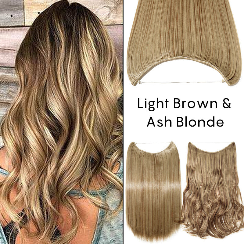 Natural Wire-In Hair Extensions Clip-In Nano Ring Hairpiece - Versatile & Easy to Use