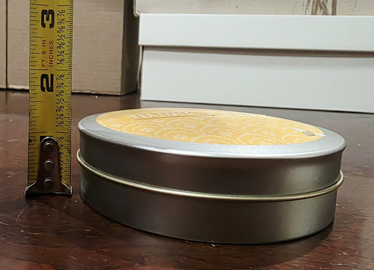 Keepsake Tin Container Only - Burt's Bees Yellow Silver Round