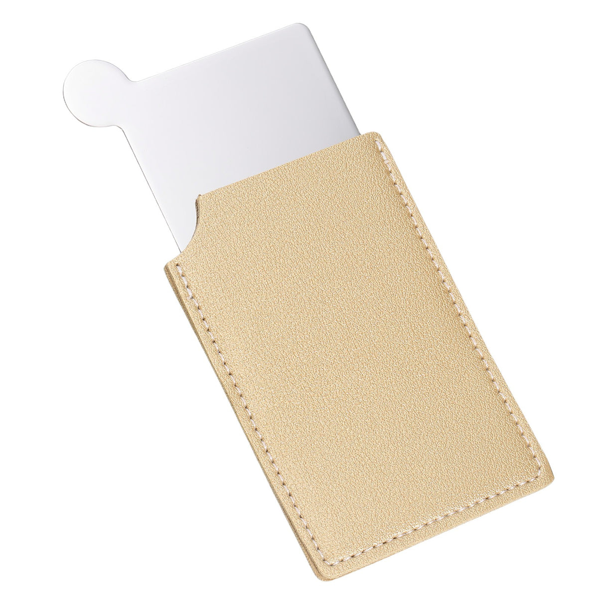 Pocket Travel Mirror Stainless Steel Khaki Compact Makeup Mirror