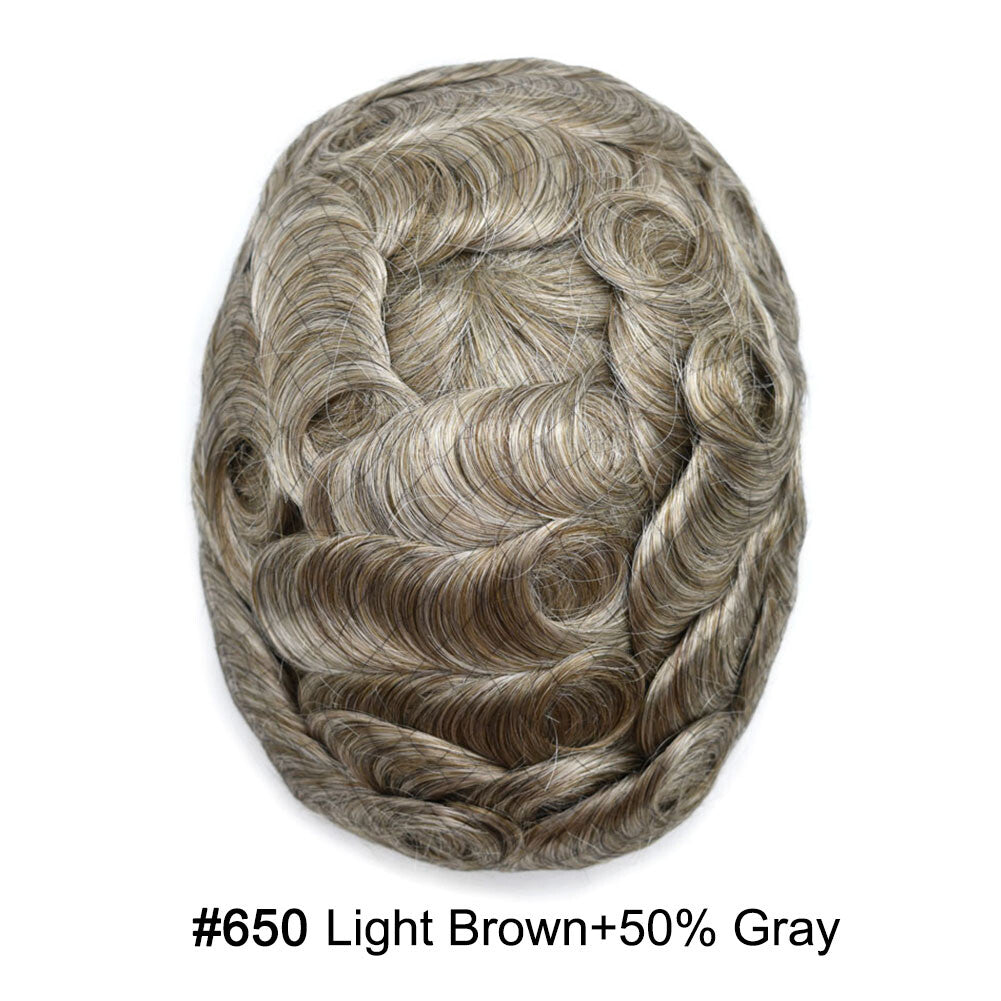 Ultra Thin Skin Hair Replacement System for Men - Natural Hairpiece, 6-10" Sizes & 68 Colors