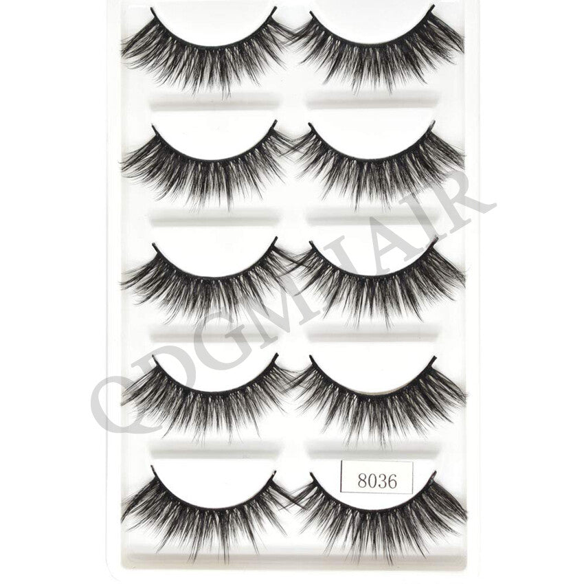 3D Mink False Eyelashes Long Thick Wispy Fluffy Strip Lashes 5 Pairs