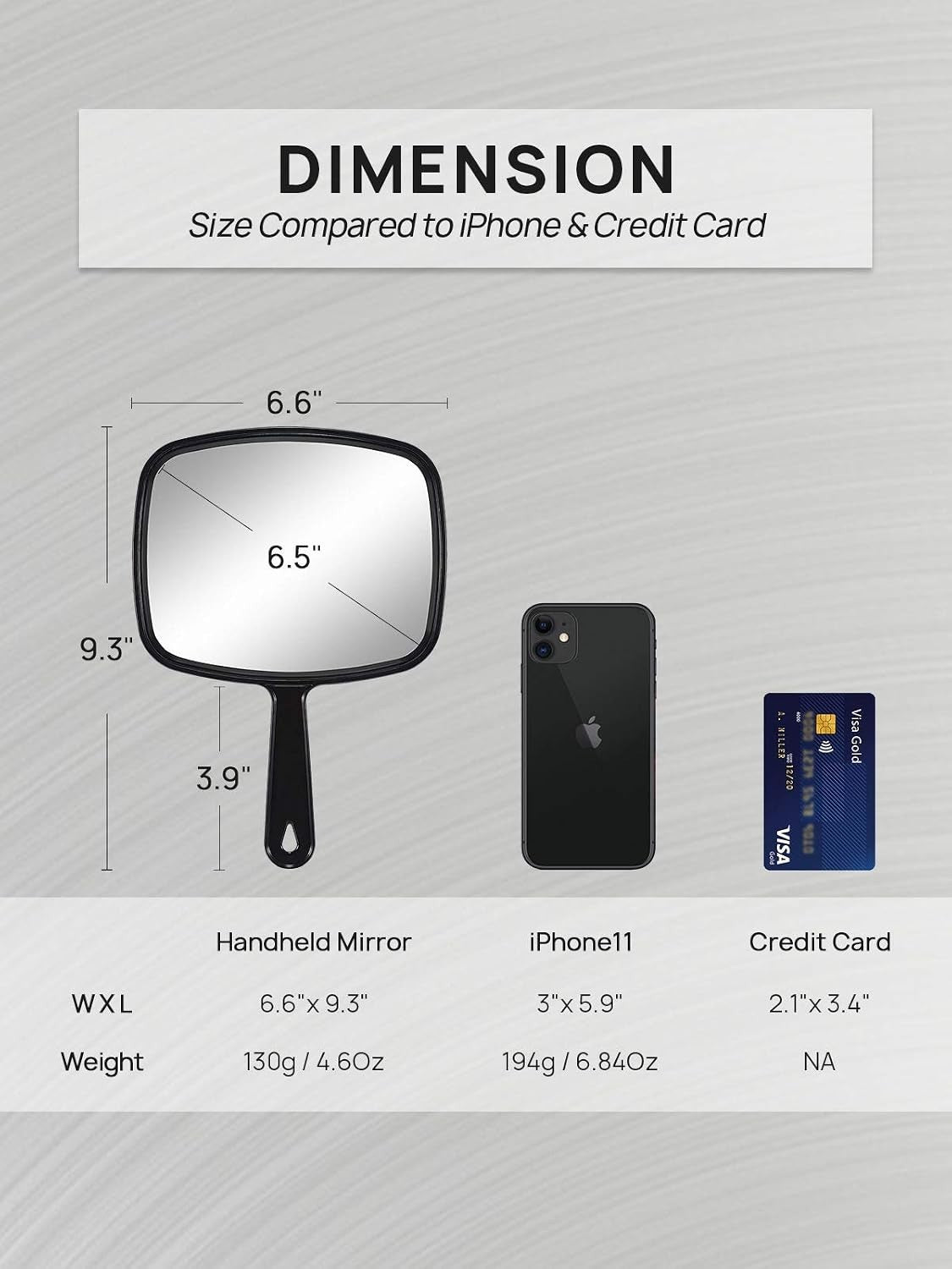 Extra Large Handheld Mirror for Makeup Hair Styling & Beauty