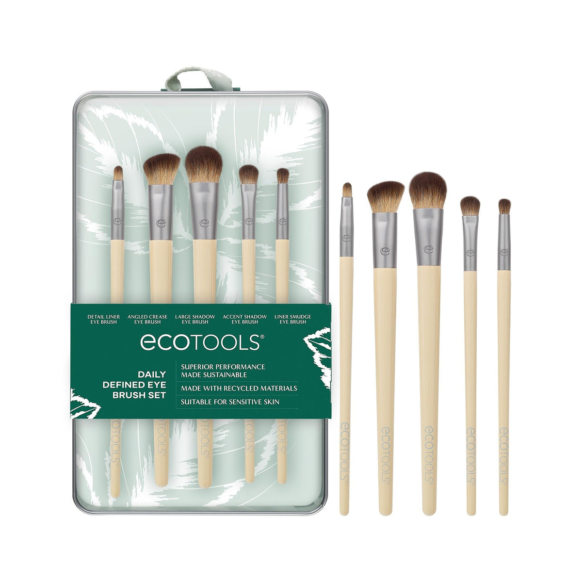 EcoTools Daily Defined Eye Makeup Brush Set - 5 Vegan Eco-Friendly Brushes