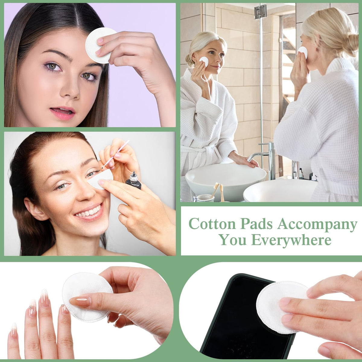 Bulk 1000 Cotton Rounds for Face Makeup Removal & Skincare - Double Sided Exfoliating Pads