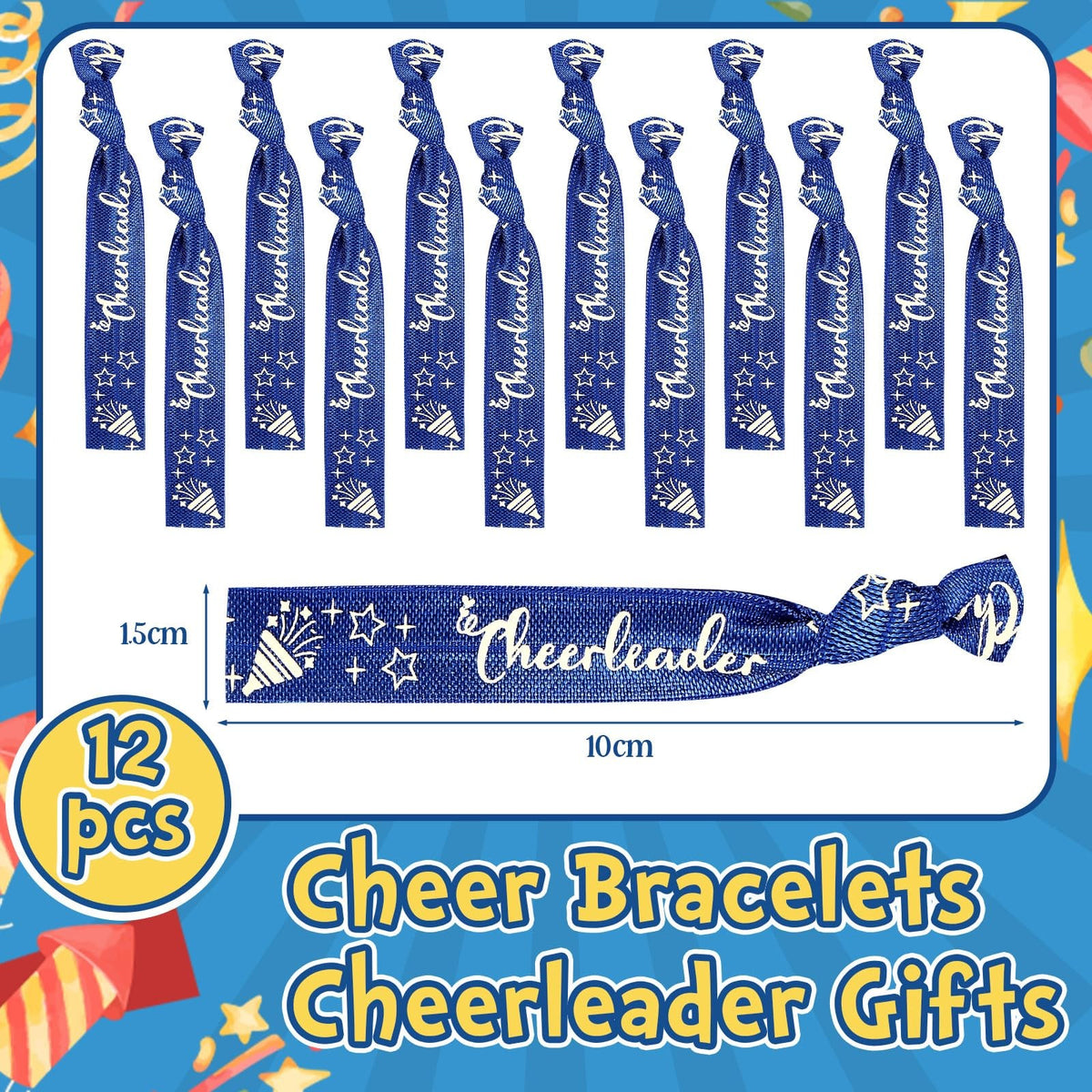 Cheerleader Gift Set with Makeup Bag Bracelets & Mirrors - Bulk 48 Pcs for Team Spirit