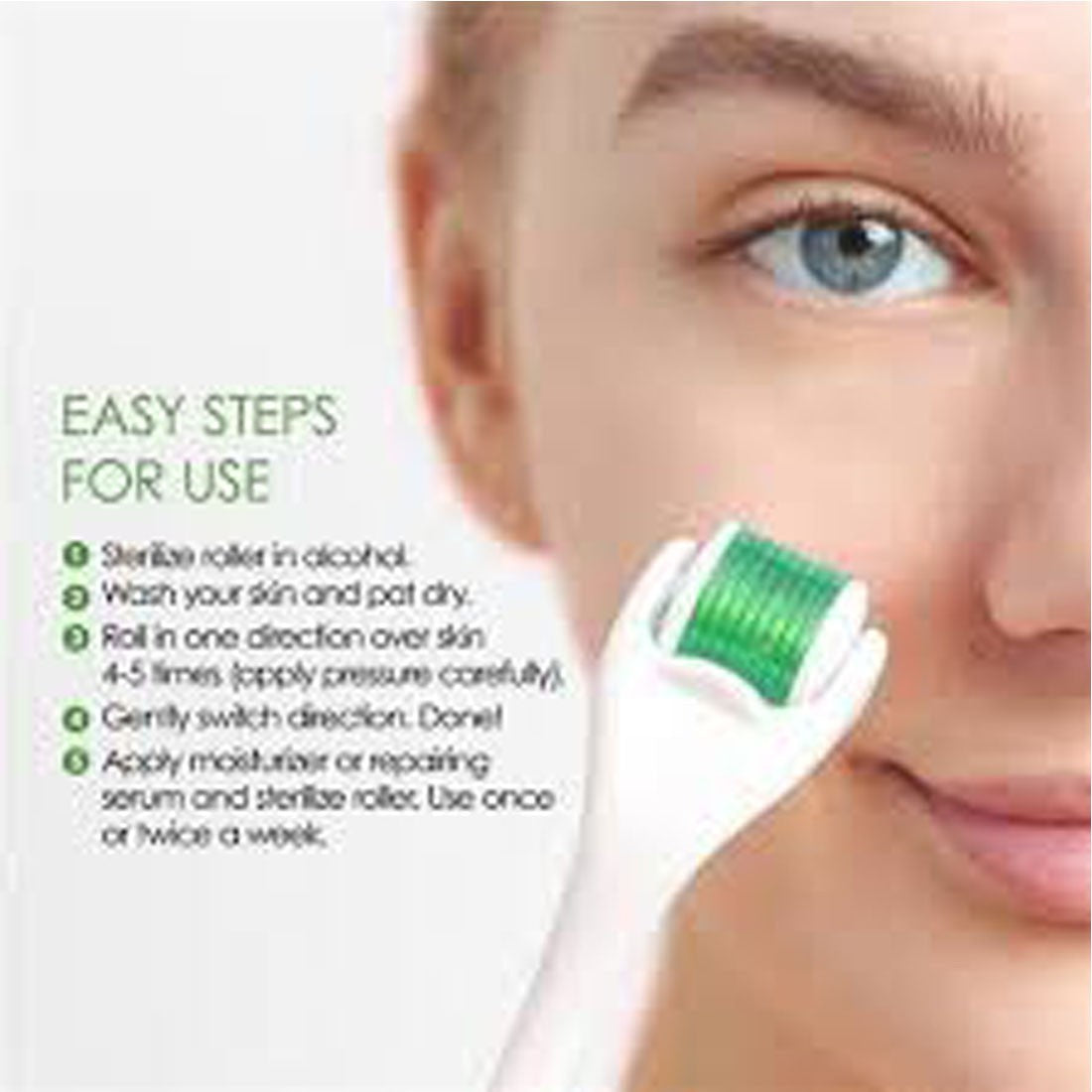 Micro Needle Derma Roller for Face Anti-Aging 0.5mm with 540 Titanium Needles