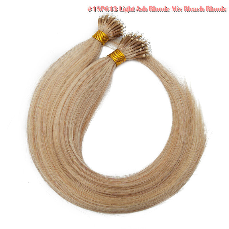 Nano Ring Hair Extensions Set - Real Remy Human Hair Full Head Thick 150g