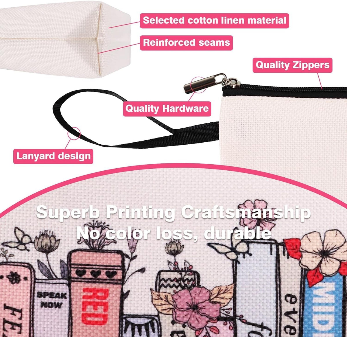 Singer TS Fans Cosmetic Makeup Bag Travel Organizer Gift for Music Fans