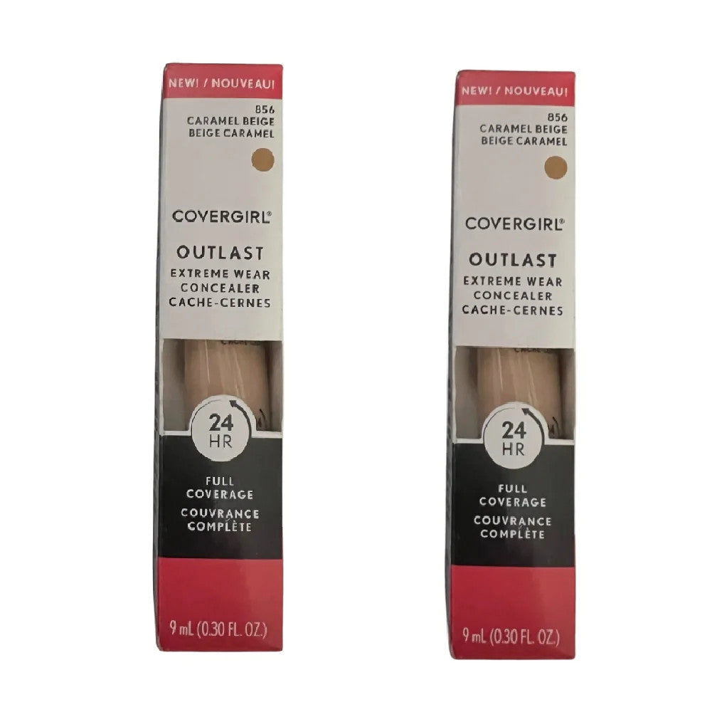 Pack of 2 Waterproof Full Coverage Concealers - Caramel Beige 856