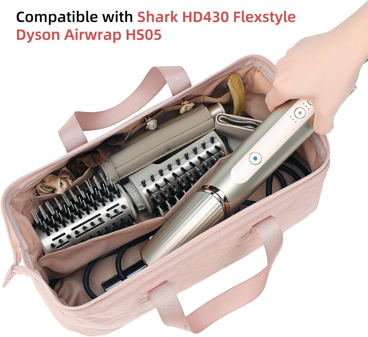 Portable Travel Hair Tool Case Organizer for Dryer & Curling Iron
