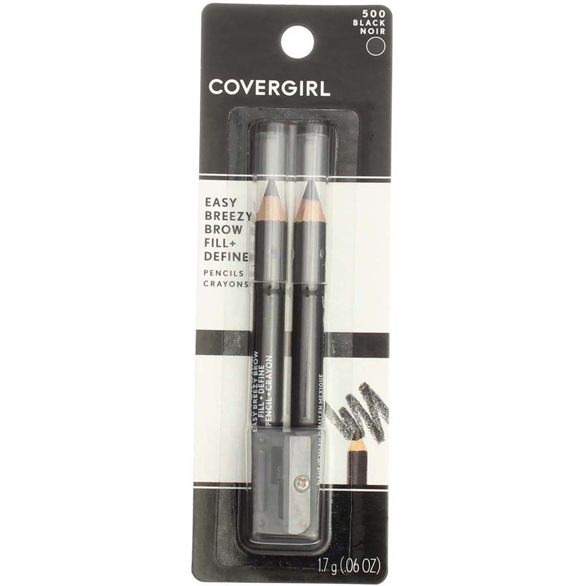 Water-Resistant Brow & Eyeliner Pencil Set - Black, 2 Pack