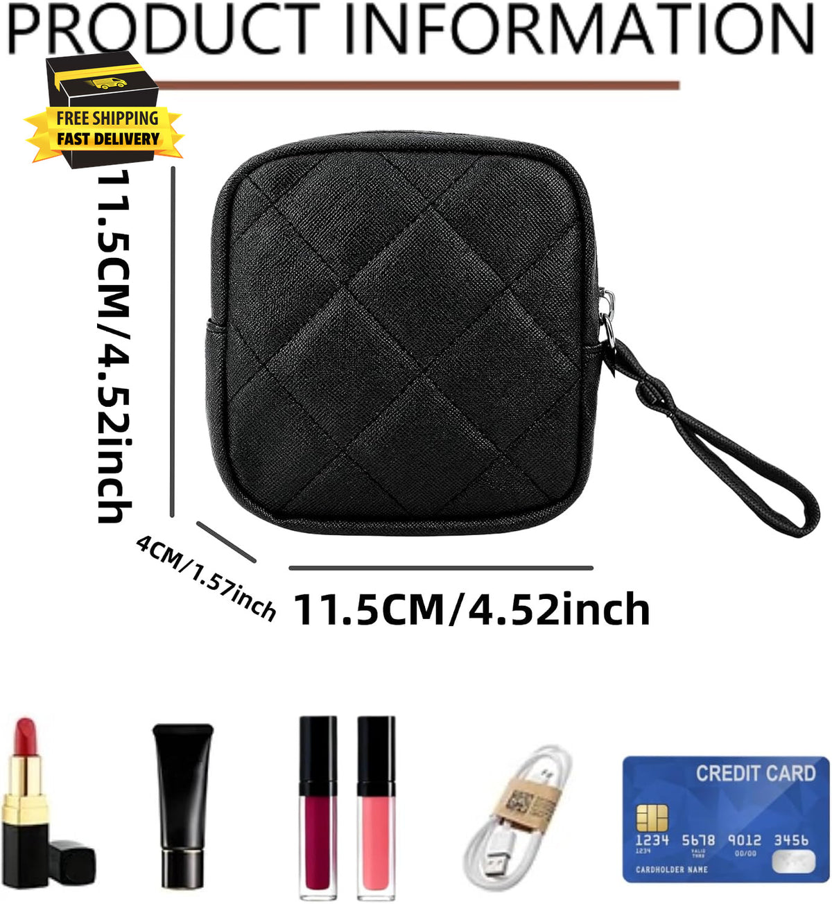 Mini Waterproof Makeup Bag for Women, Portable Cosmetic Pouch, Travel Storage