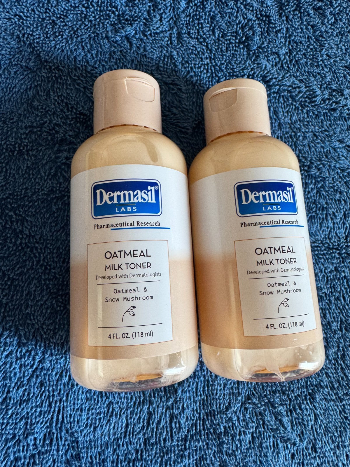 Hydrating Oatmeal & Snow Mushroom Toner - Set of 2, 4 fl oz Each, Gentle Skincare