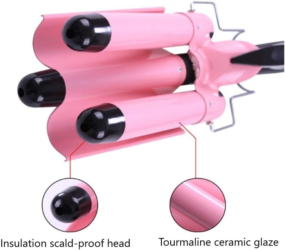 Ceramic 3 Barrel Curling Iron for Waves - Adjustable Temp & Fast Heat