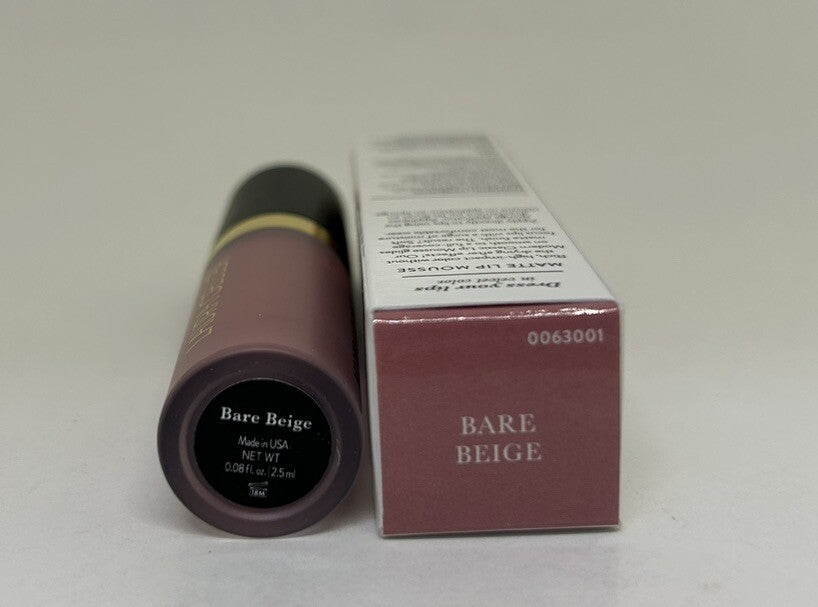 Matte Lip Mousse - Bare Beige Lipstick with Soft Velvet Finish 0.08 Fl Oz