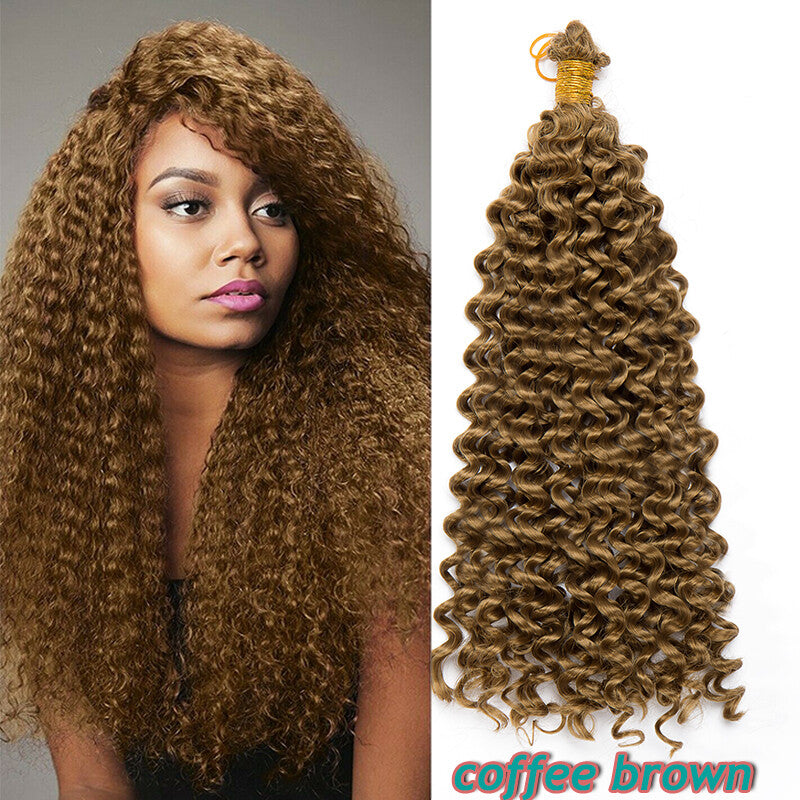 14-Inch Water Wave Crochet Hair Extensions - Afro Curly, Bouncy & Soft