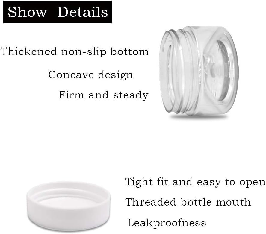 24pcs Clear Plastic Cosmetic Jars with Lids 30ml Leak-Proof Storage Containers