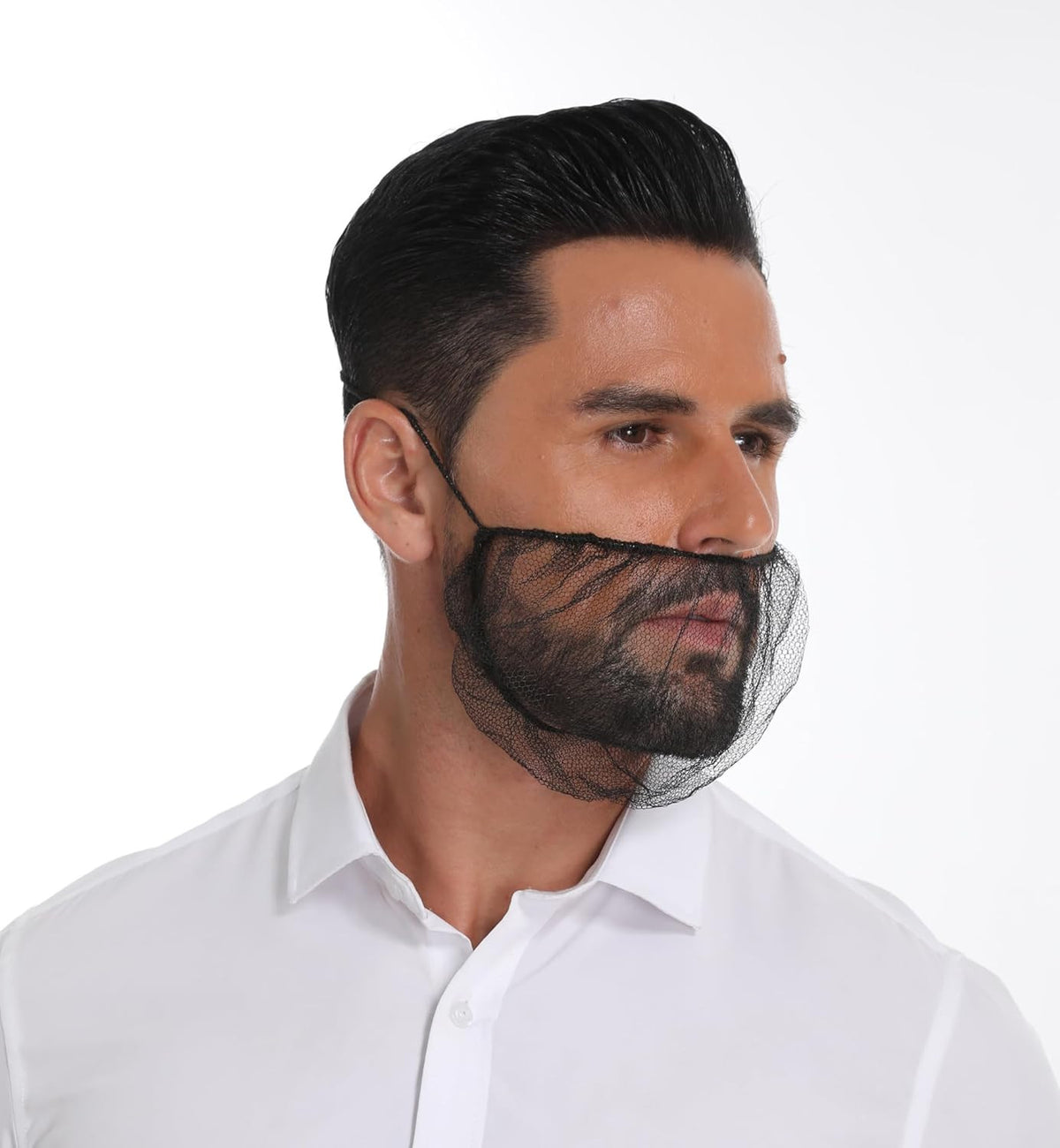 Disposable Honeycomb Beard Nets - Breathable Food Service Cover, 200 Pack