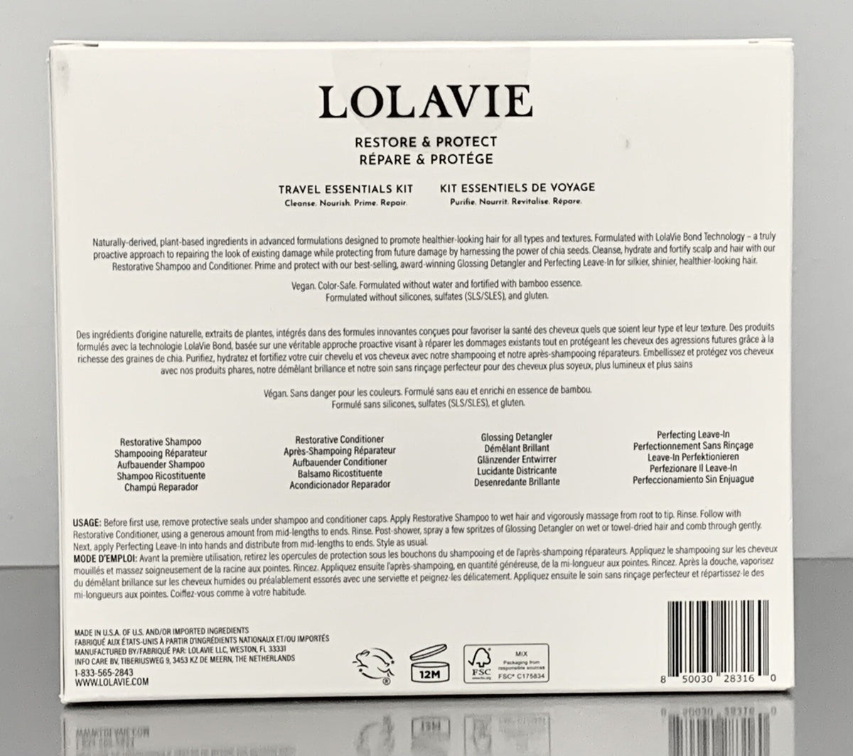 Lolavie Restorative Shampoo Conditioner Detangler Leave In 2oz (m7#Y5)