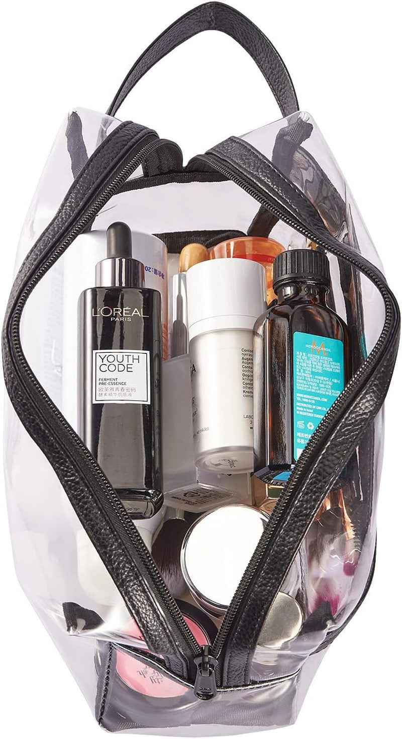 Heavy Duty Clear Travel Toiletry Bag Water Resistant Makeup Organizer TSA Approved