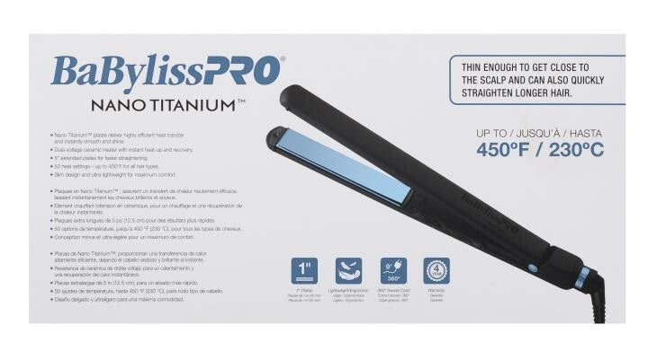 Nano Titanium Flat Iron 1 Inch Hair Styling Tool - Ultra-Thin & Fast Heating