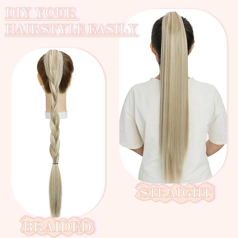 Real Wavy Claw Clip-In Ponytail Hair Extension Extra Thick Synthetic Hair