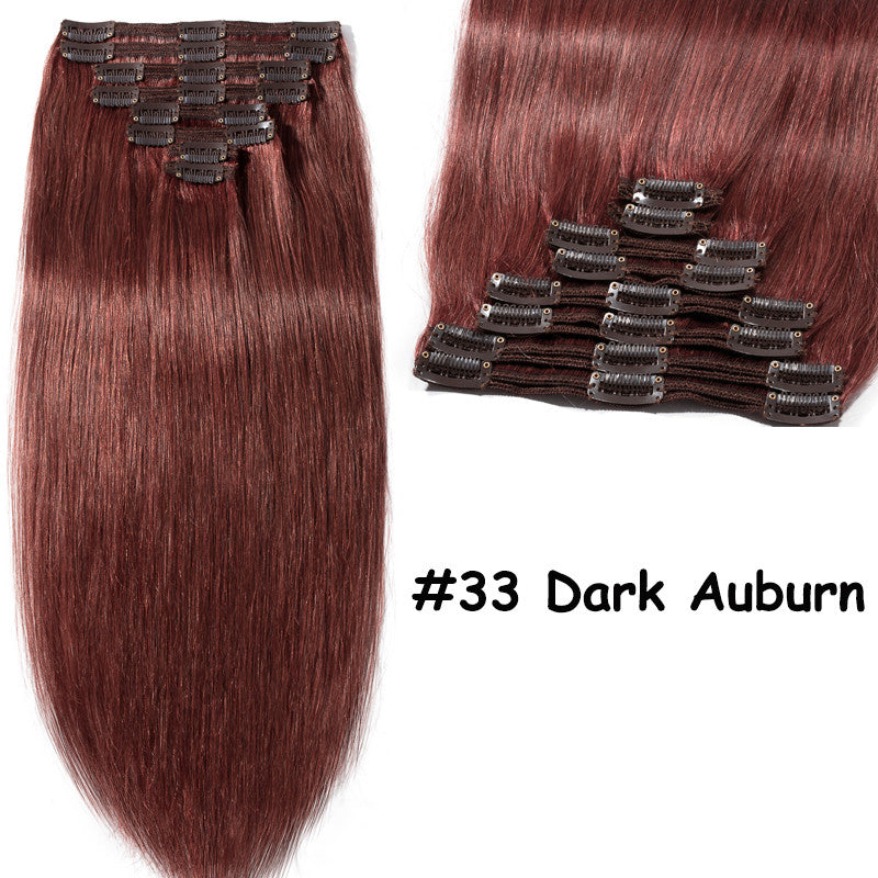 Full Head Clip-In Human Hair Extensions Double Weft Balayage - Thick & Natural