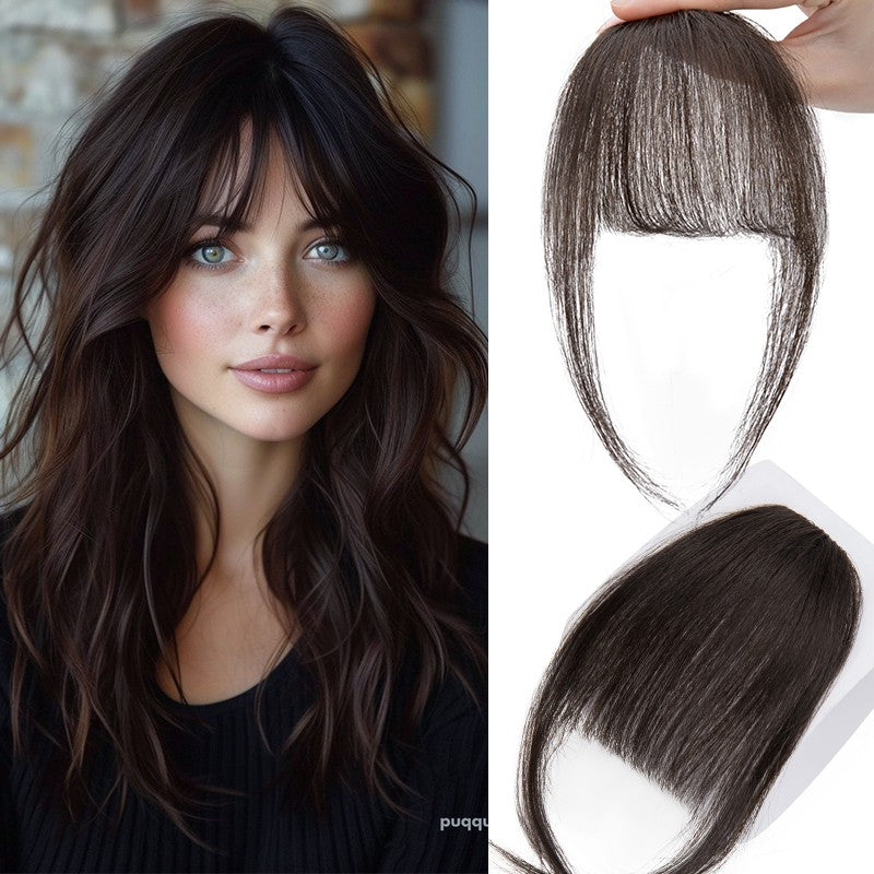 Clip-In Human Hair Bangs Hairpiece for Quick, Natural Styling