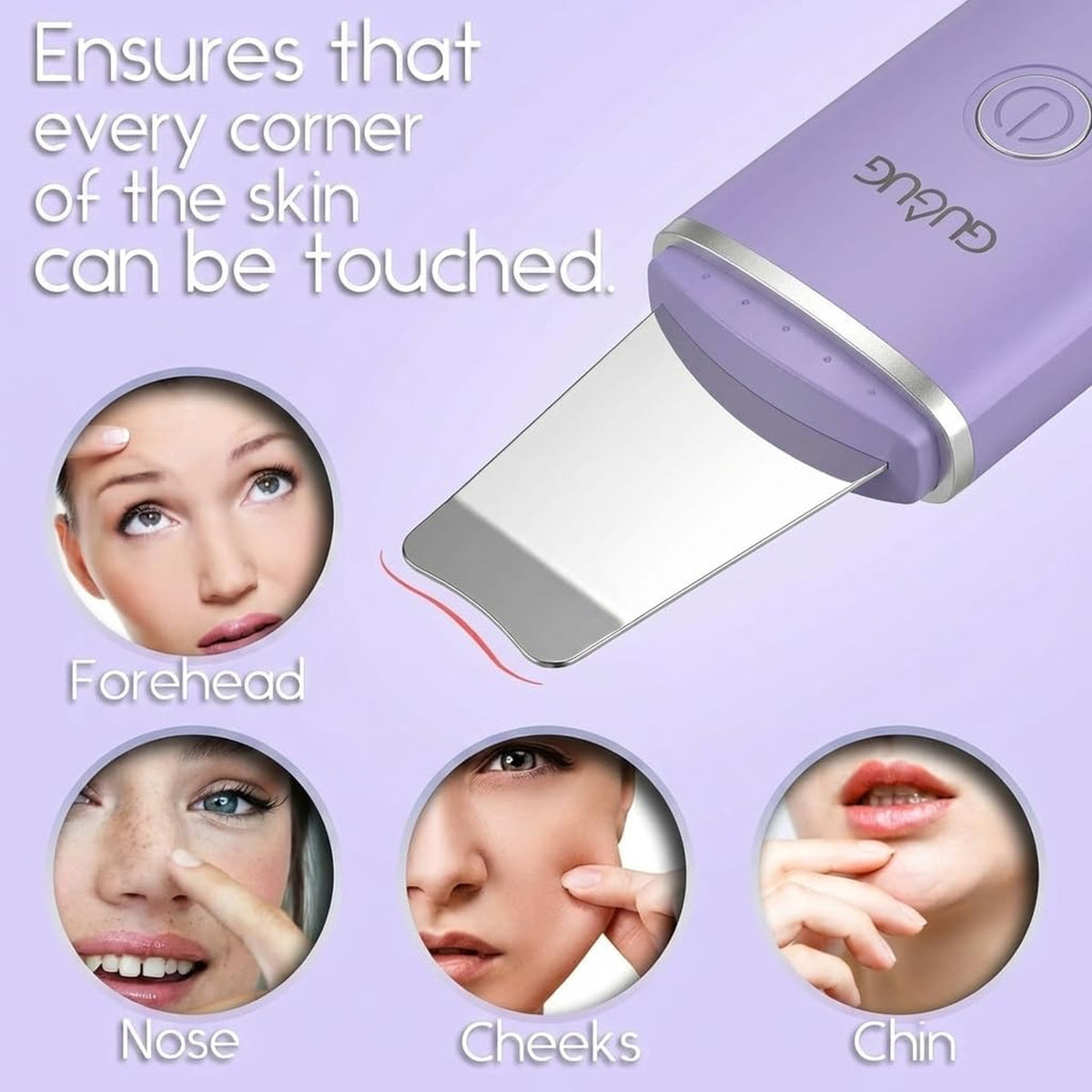 4 Mode Ultrasonic Skin Scrubber Pore Cleaner for Blackhead Removal Purple