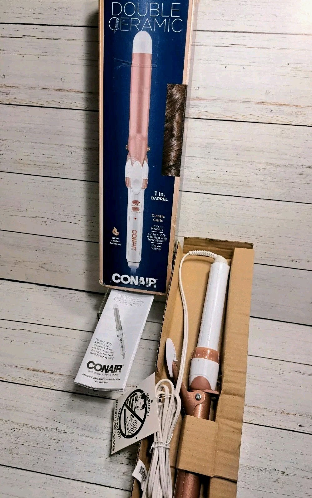 Conair Double Ceramic 1-Inch Curling Iron for Classic Curls