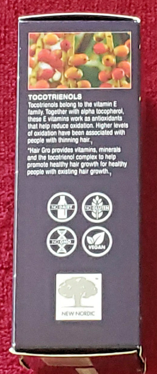 Hair Gro Hair Growth Vegan Tablets with Biotin, 60 Count