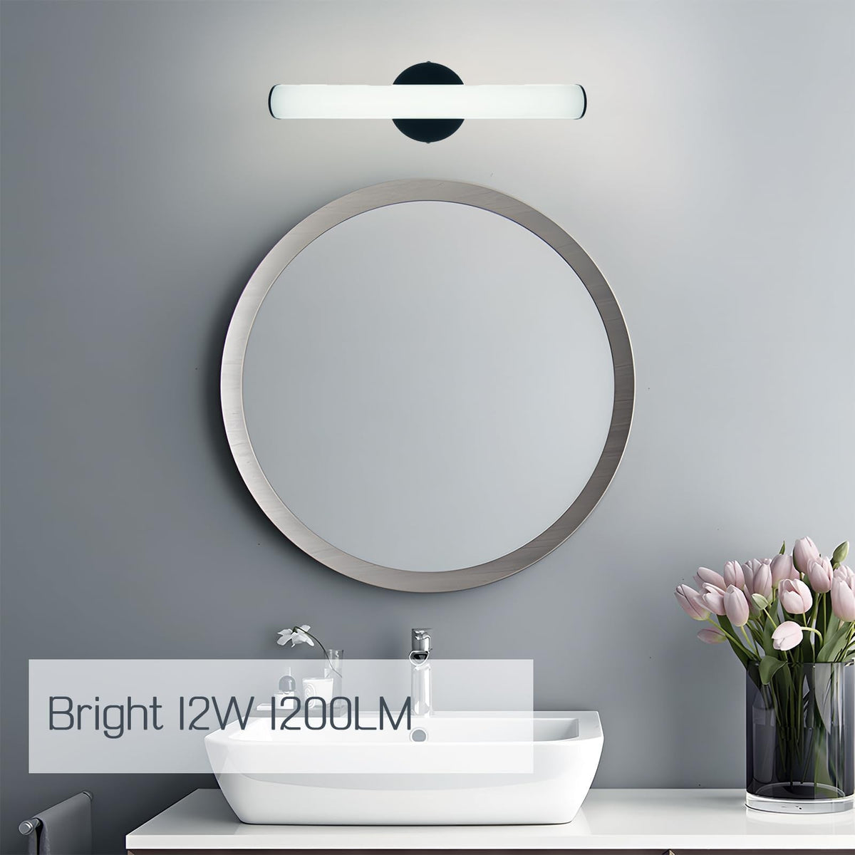2 Pack LED Bathroom Vanity Light Fixtures 17.3 Inch Dimmable Wall Lamps
