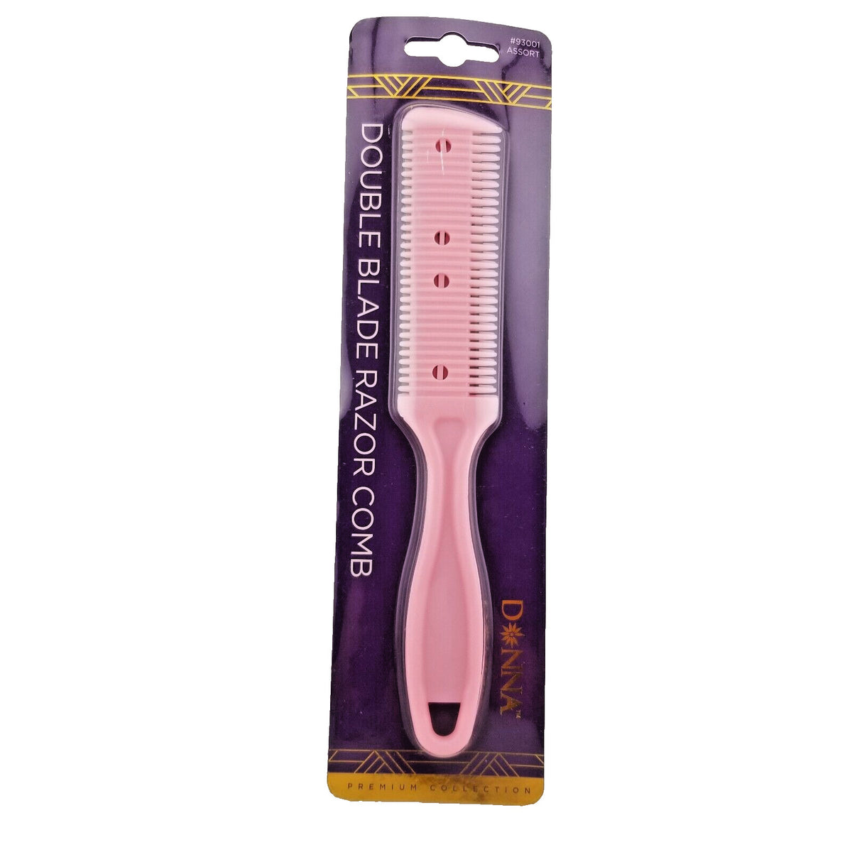 Donna Double Blade Razor Comb for Hair, Replaceable Blades, Pink