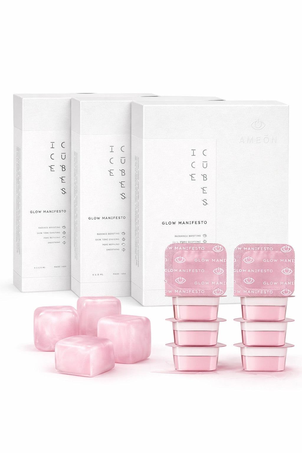 Glow Manifesto Ice Cubes Set of 3 - Hydrating Skin Care & Facial Treatment