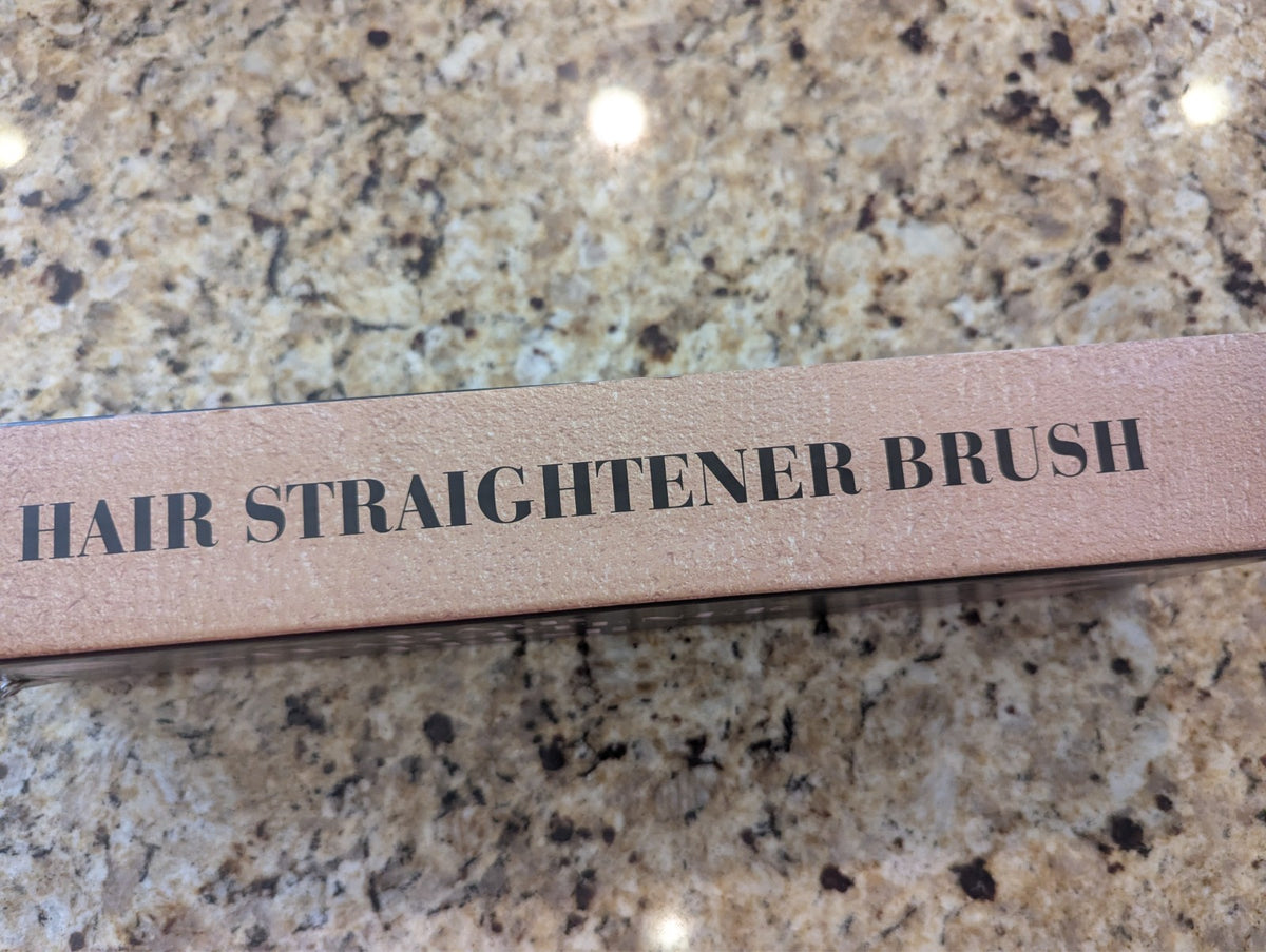 Hair Straightener Brush HS-225 with 6 Temperature Settings - Black Gold Travel-Ready