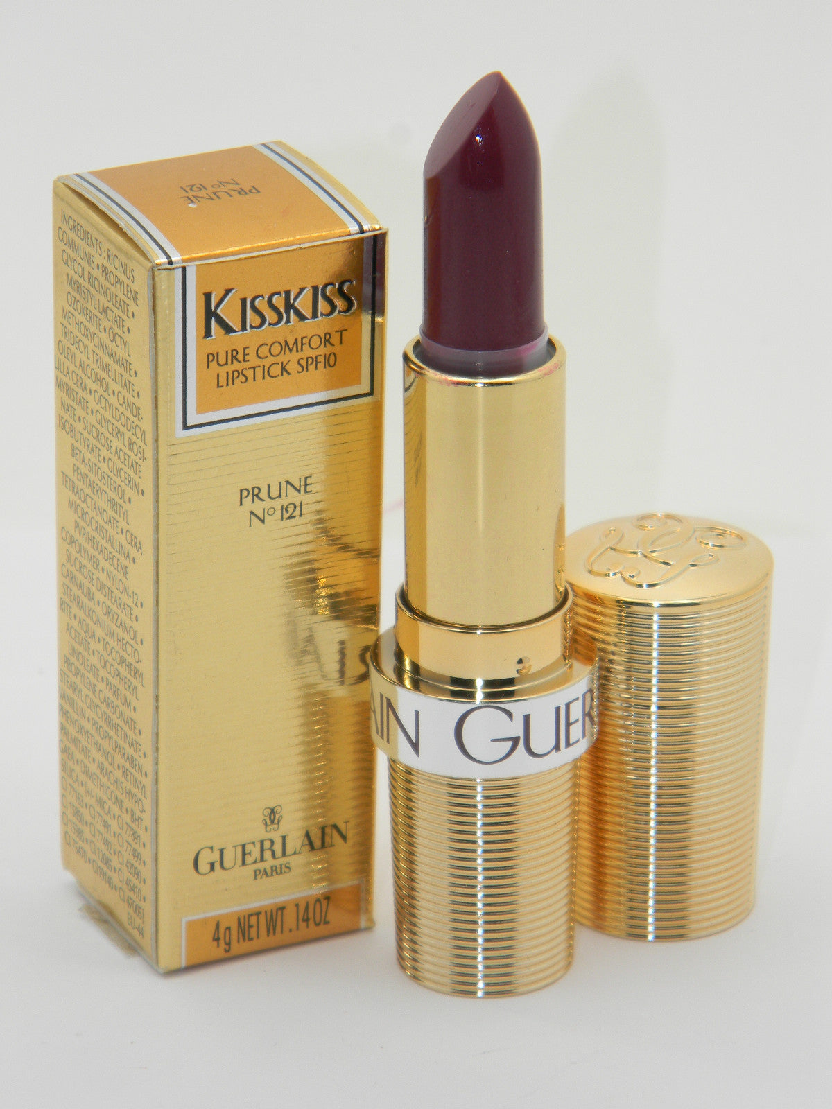 Guerlain KissKiss Lipstick Prune 121 - Hydrating Lip Color SPF10