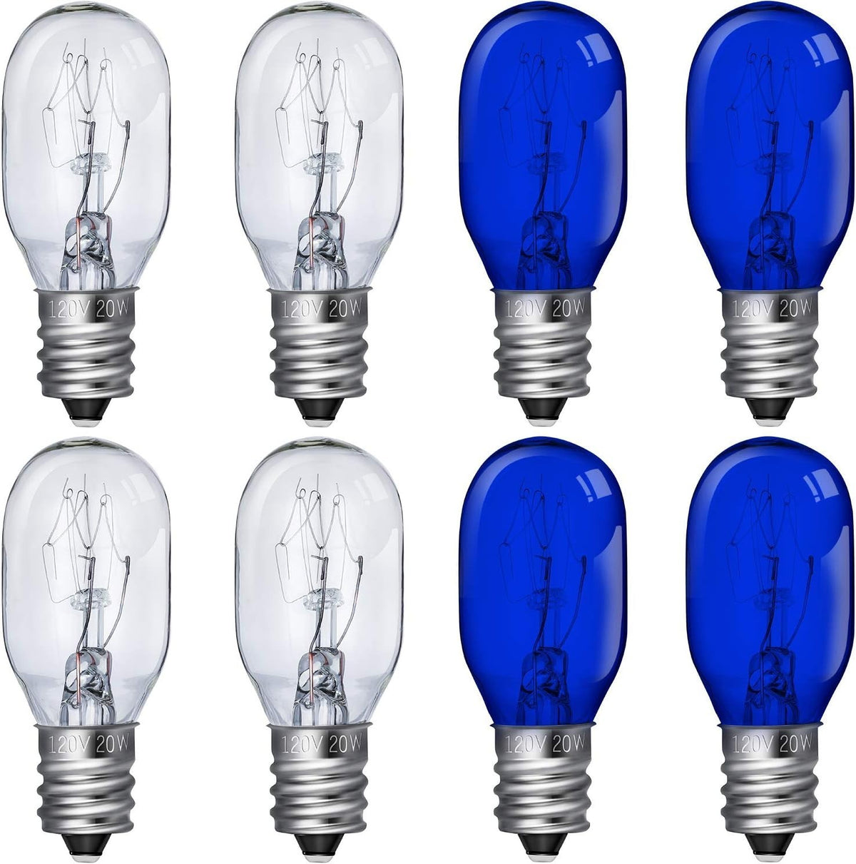 Incandescent Makeup Mirror Bulbs 20W Replacement Lights - Blue & Clear