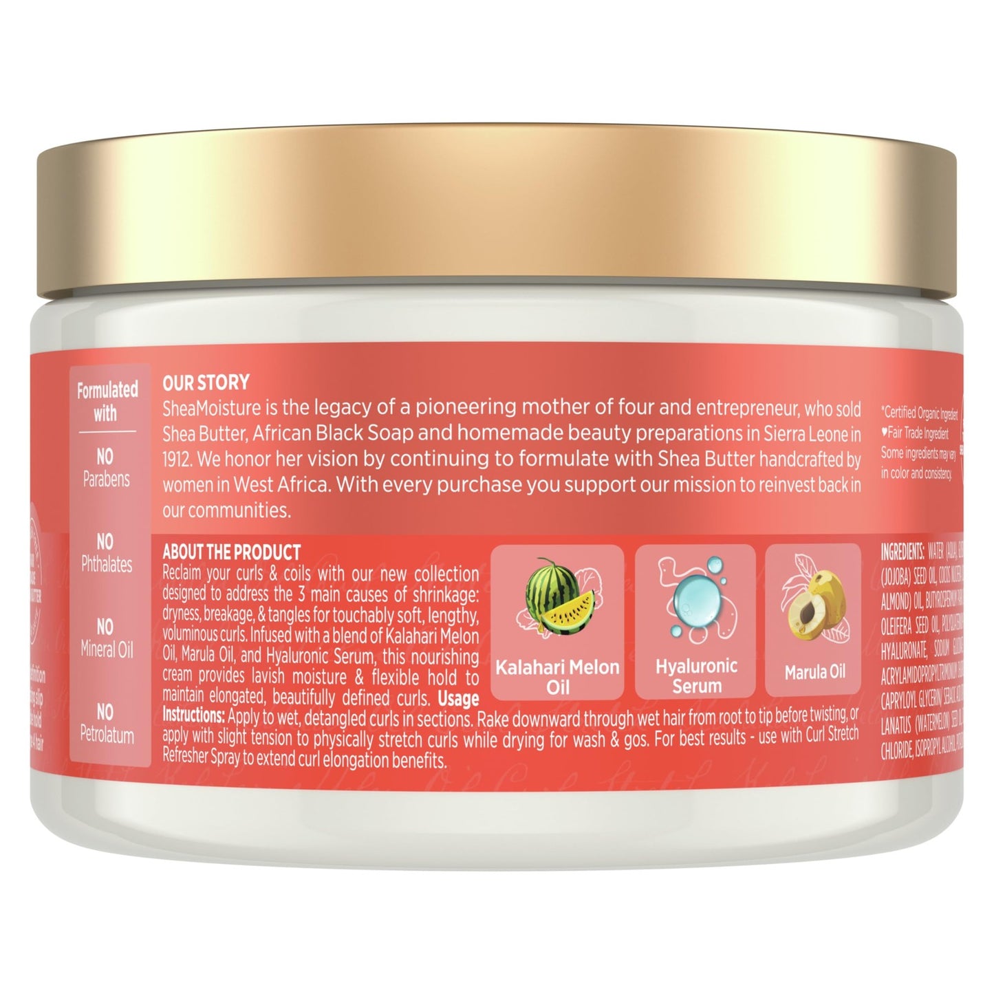 Curl Stretch Volume Cream for Type 4 Hair 11oz - Hydrating & Long-Lasting Definition