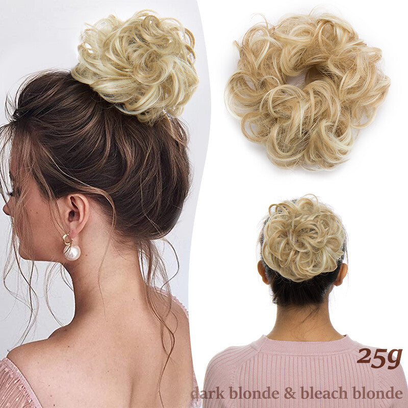 Thick Curly Messy Bun Hair Piece - Synthetic Hair Extensions for Updo & Volume